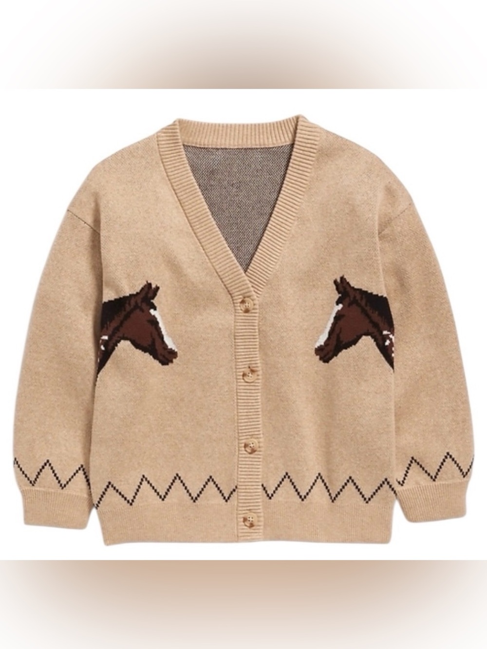 Old Navy Horses Cardigan Sweater NEW Size Medium 8